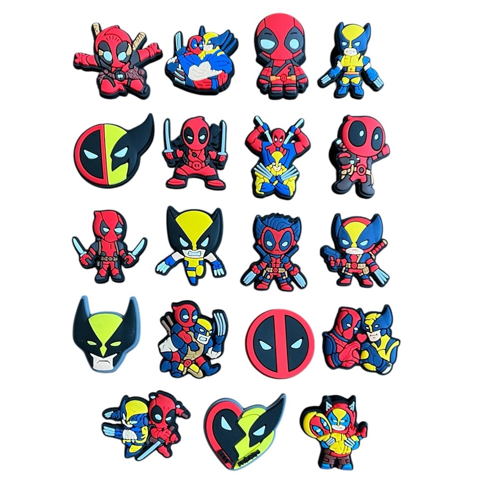 19 Piece Deadpool Wolverine Shoe Charms